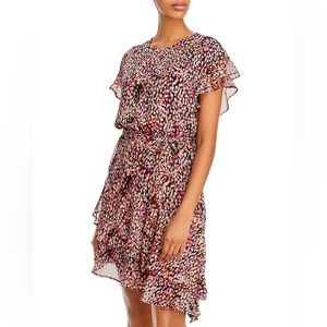 Aqua Asymmetric Hem Ruffle Dress